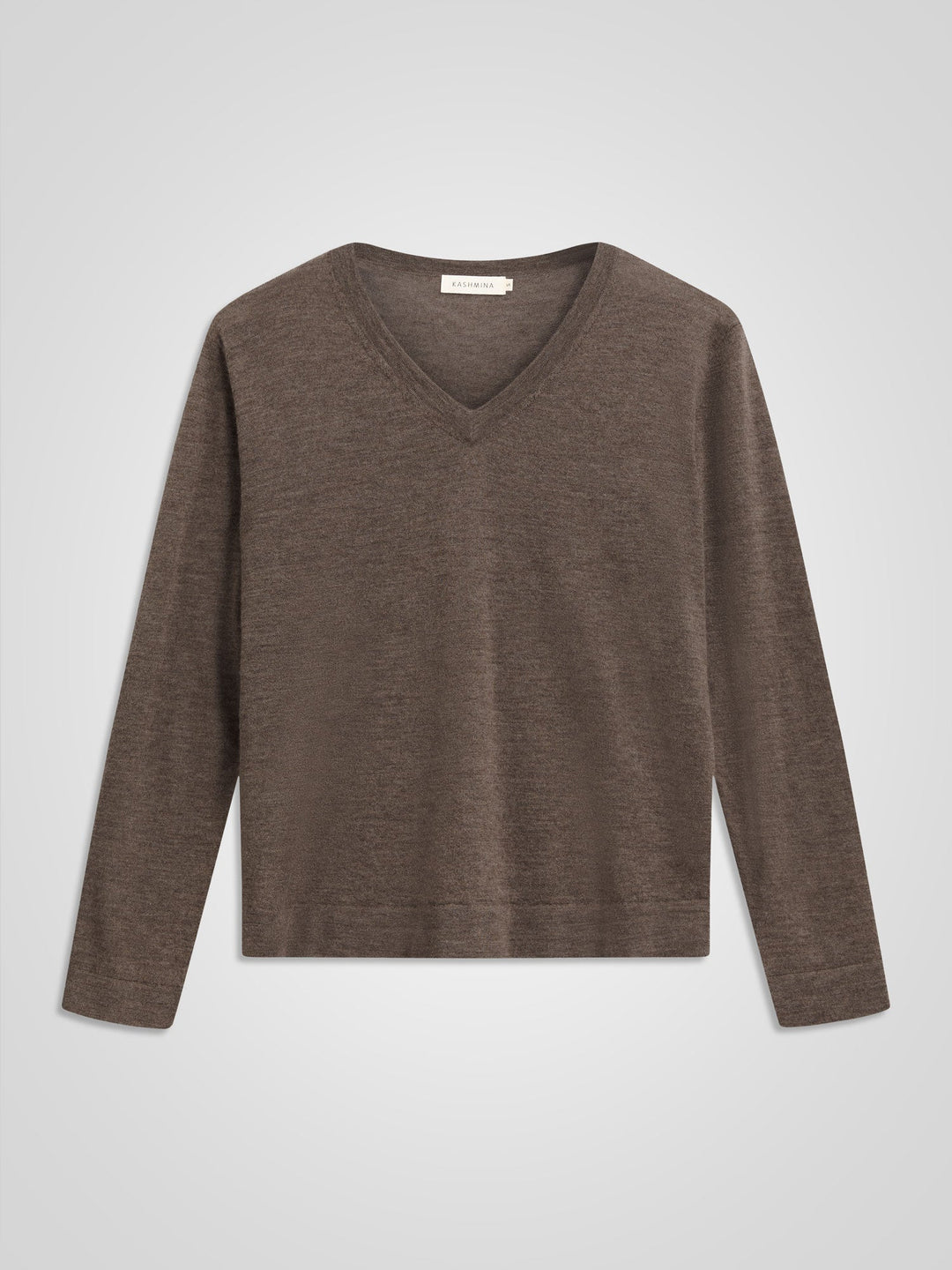 Cashmere sweater "Aina" - Dark toast - 100% pure Cashmere - Scandinavian design - Kashmina of Norway