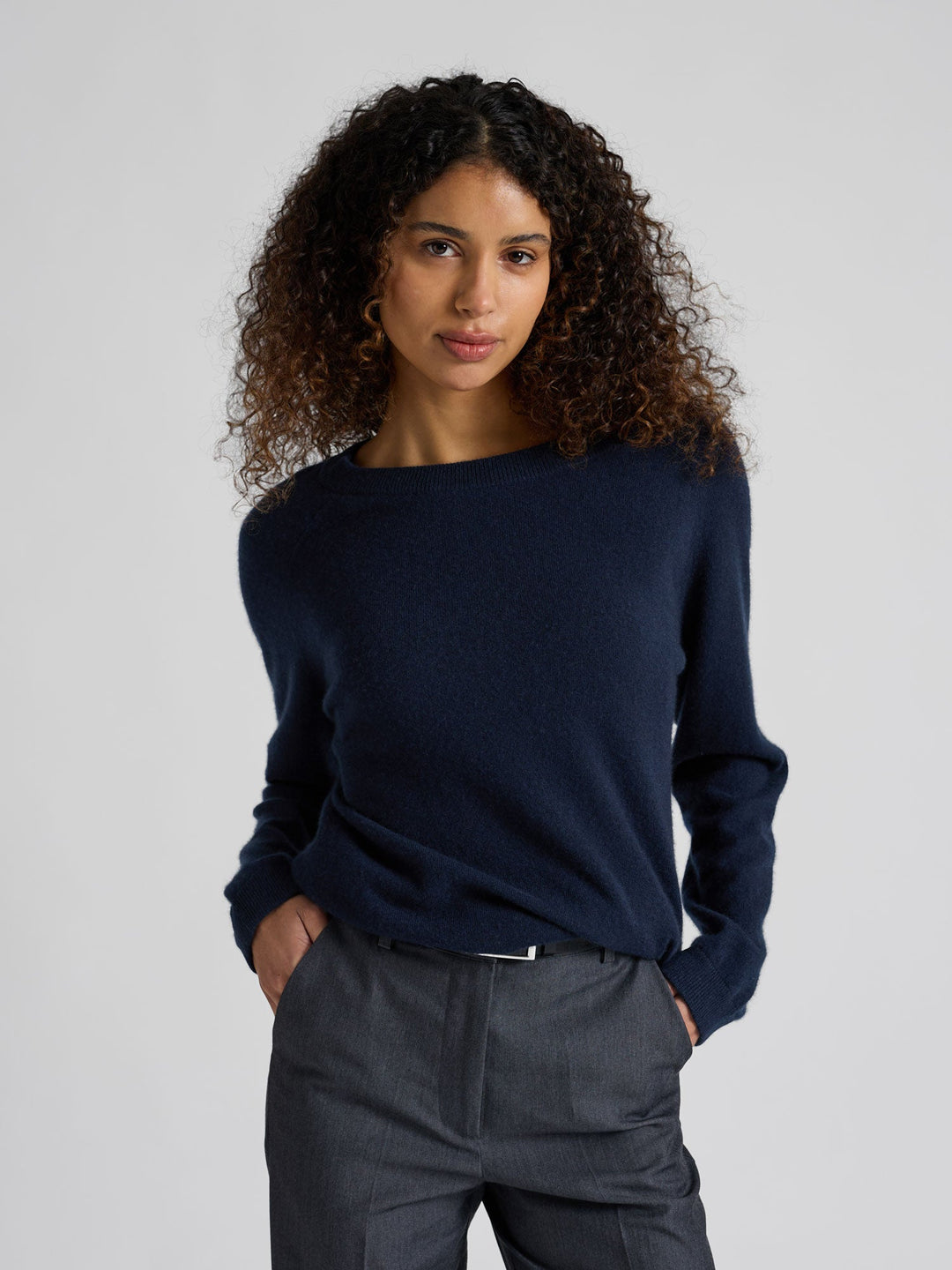 Cashmere sweater "Anna" - Navy - 100% pure Cashmere - Scandinavian design - Kashmina