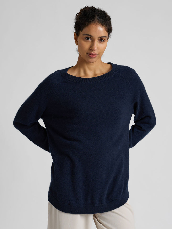 Cashmere sweater "Anna" - Navy - 100% pure Cashmere - Scandinavian design - Kashmina