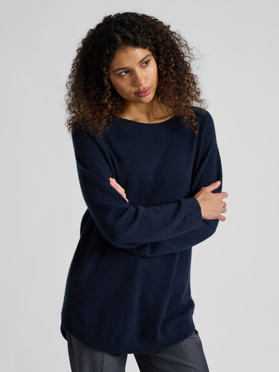 Cashmere sweater "Anna" - Navy - 100% pure Cashmere - Scandinavian design - Kashmina