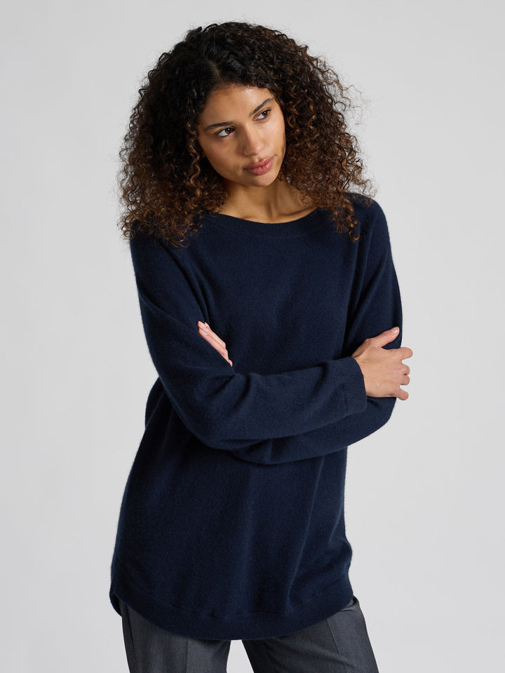 Cashmere sweater "Anna" - Navy - 100% pure Cashmere - Scandinavian design - Kashmina