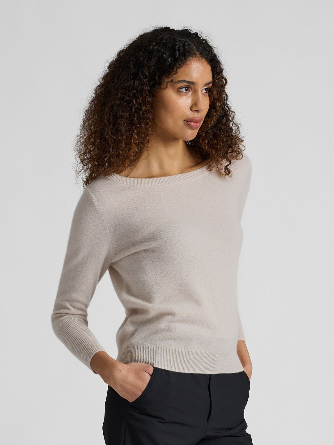 Cashmere sweater "Asta" - Cream - 100% pure Cashmere - Scandinavian design - Kashmina