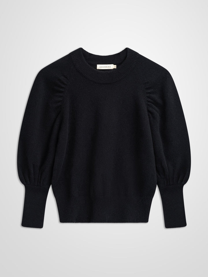 Cashmere sweater "Aurora" - black - 100% pure Cashmere - Scandinavian design - Kashmina of Norway
