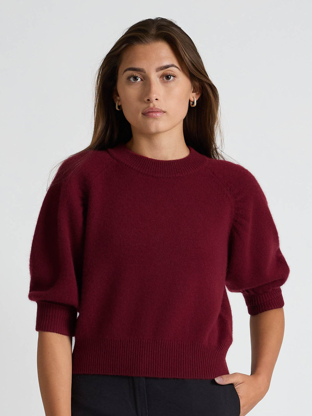 Cashmere sweater "Aurora" - Bordeaux