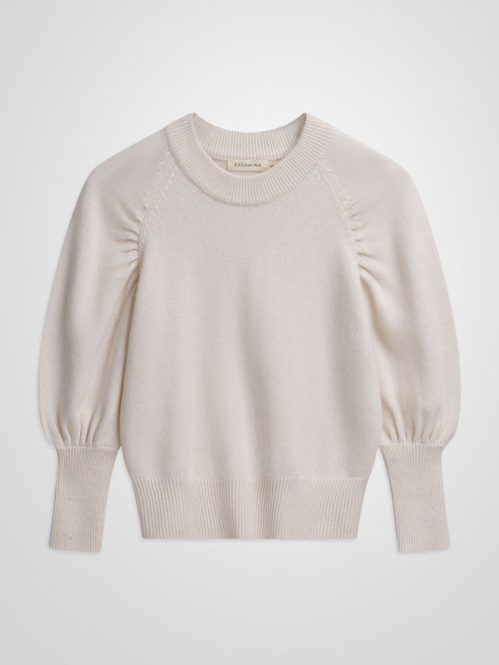 Cashmere sweater "Aurora" - pearl - 100% pure Cashmere - Scandinavian design - Kashmina of Norway