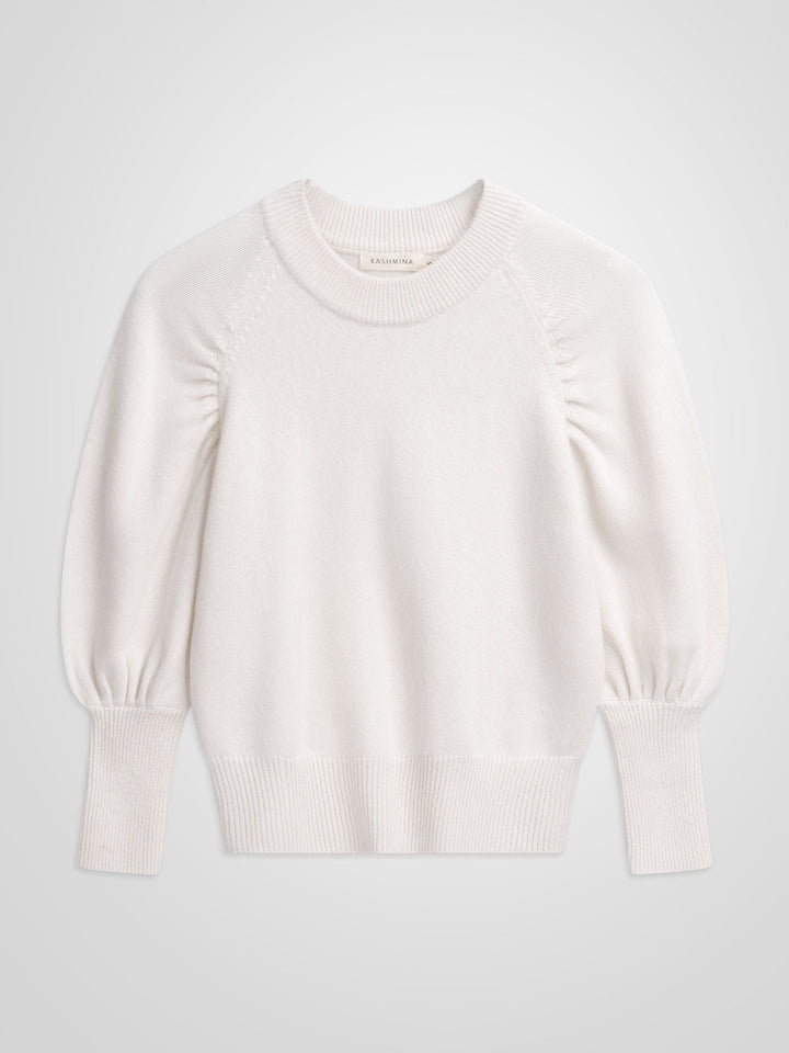 Cashmere sweater "Aurora" - white - 100% pure Cashmere - Scandinavian design - Kashmina of Norway