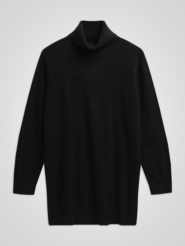 Cashmere sweater "Dagny polo" - Black - 100% pure Cashmere - Scandinavian design - Kashmina of Norway