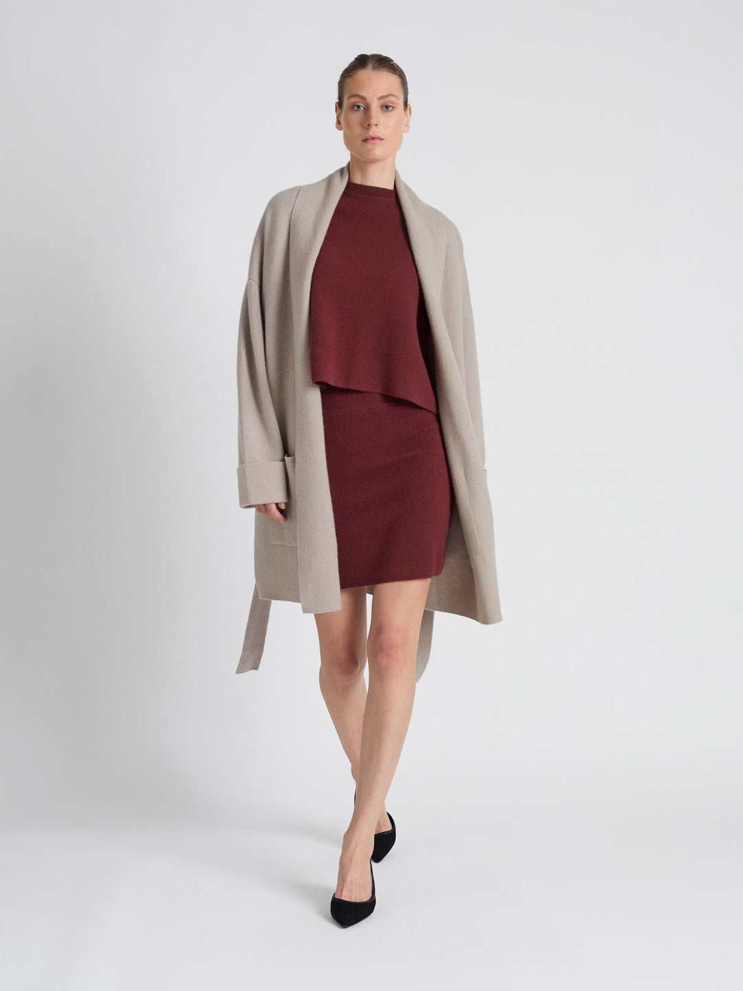 Cashmere skirt "Olava" - Bordeaux - 100% pure Cashmere - Scandinavian design - Kashmina of Norway