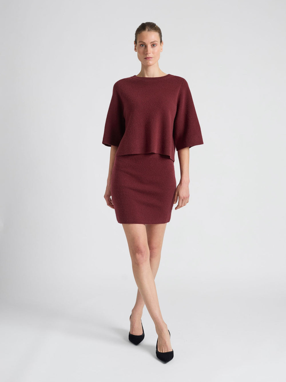Cashmere skirt "Olava" - Bordeaux - 100% pure Cashmere - Scandinavian design - Kashmina of Norway