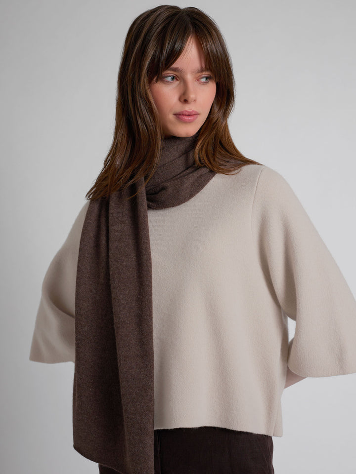 Cashmere scarf "Signature" - dark brown