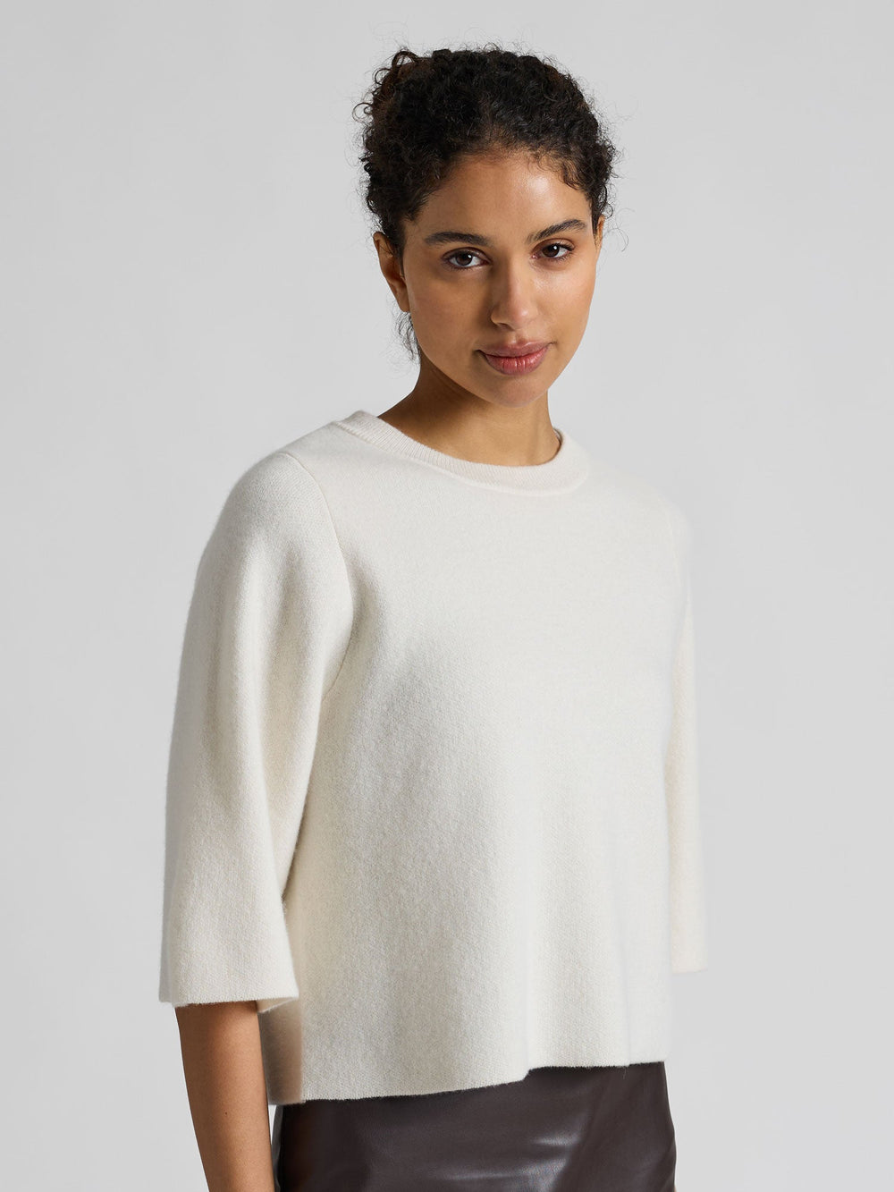 Cashmere sweater "Dina sweater" - white - 100% pure Cashmere - Scandinavian design - Kashmina of Norway