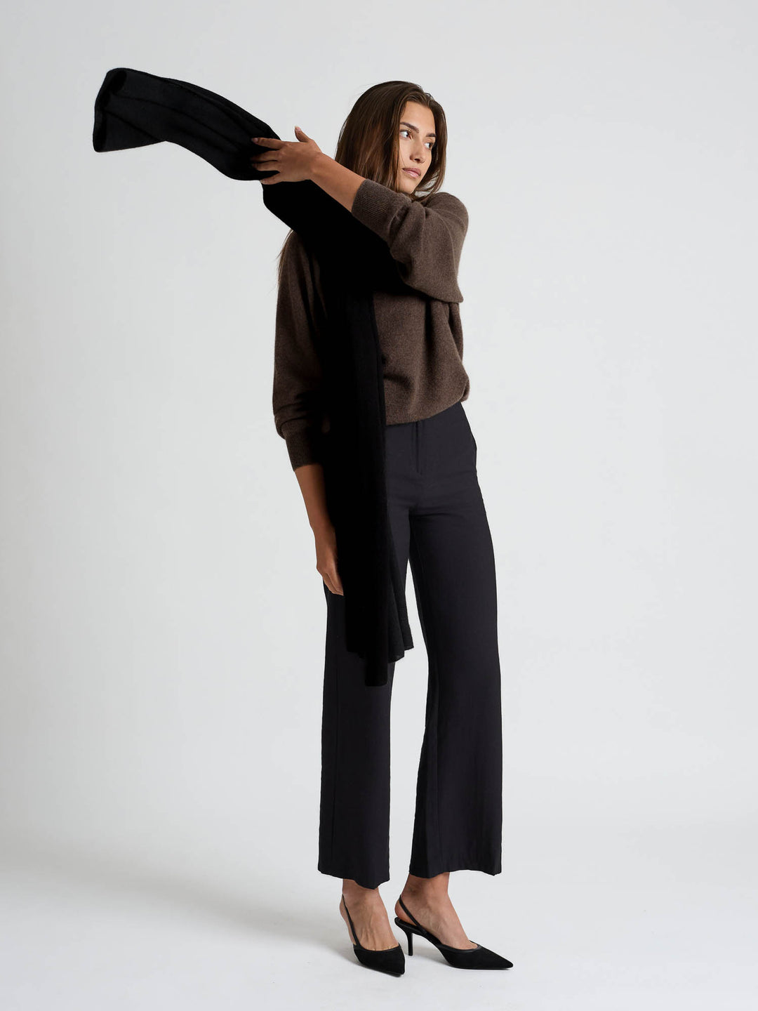 Cashmere scarf "Signature" - black - 100% pure Cashmere - Scandinavian design - Kashmina of Norway