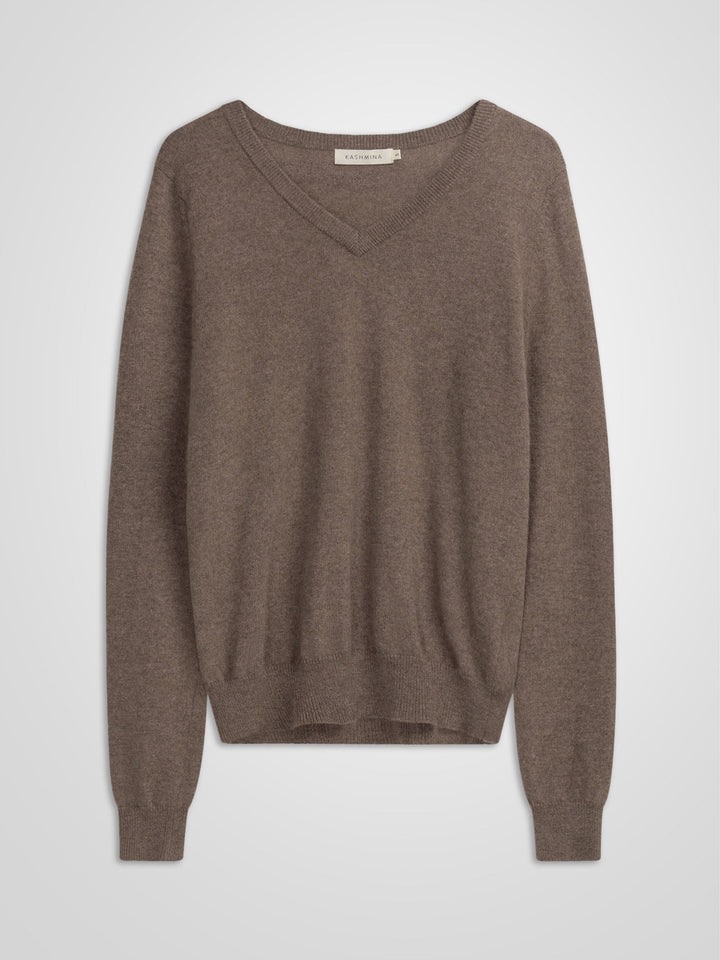 Cashmere sweater "Erle" - Dark Toast - 100% pure Cashmere - Scandinavian design - Kashmina of Norway
