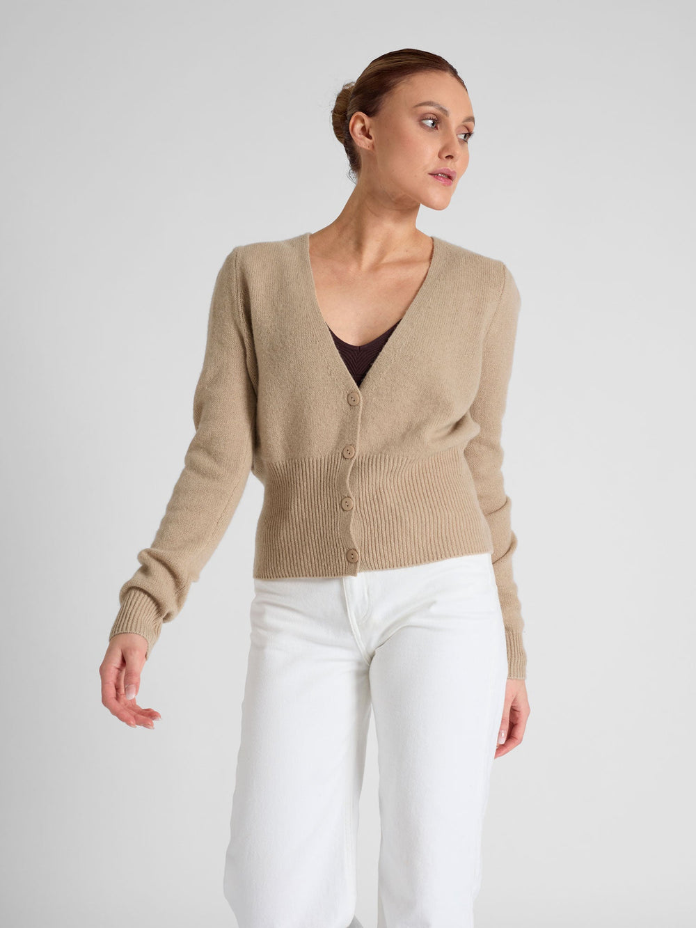 Cashmere cardigan "Grace long" - sand - 100% pure Cashmere - Scandinavian design - Kashmina of Norway