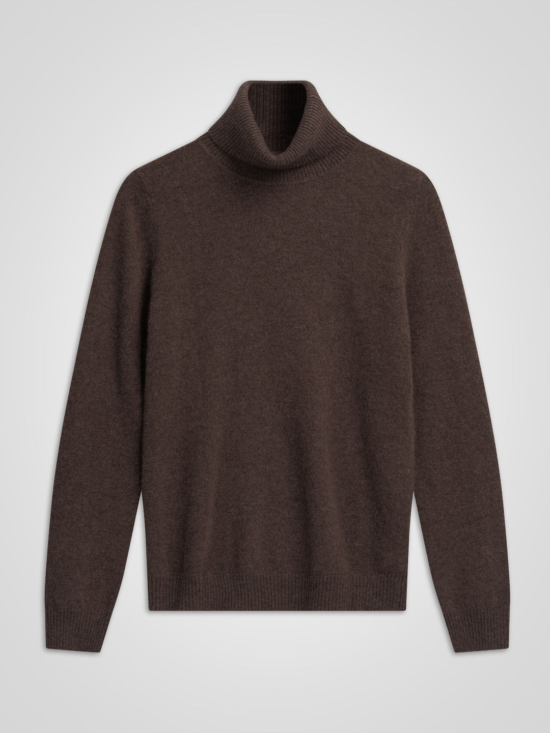 Turtleneck cashmere sweater, Dark Brown color. 100% pure cashmere. Scandinavian design by KASHMINA of Norway.