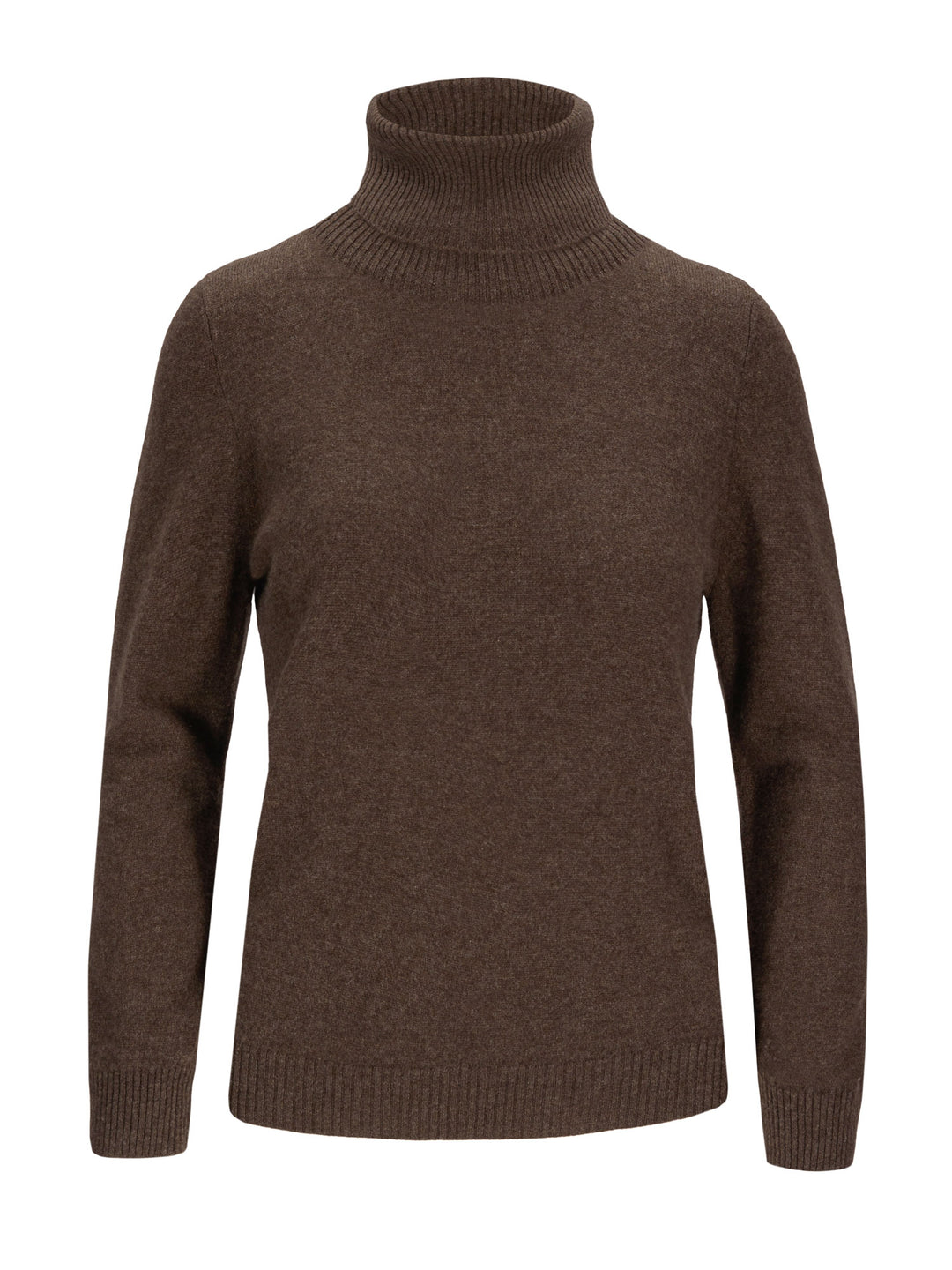 Turtleneck cashmere sweater, Dark Brown color. 100% pure cashmere. Scandinavian design by KASHMINA of Norway.