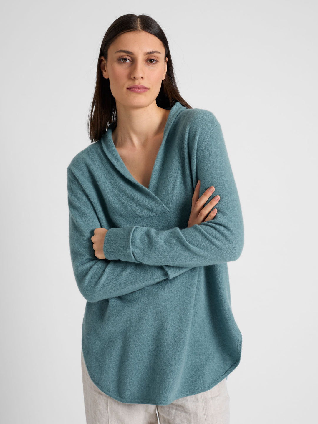 cashmere sweater big shirt in 100% cashmere by Kashmina