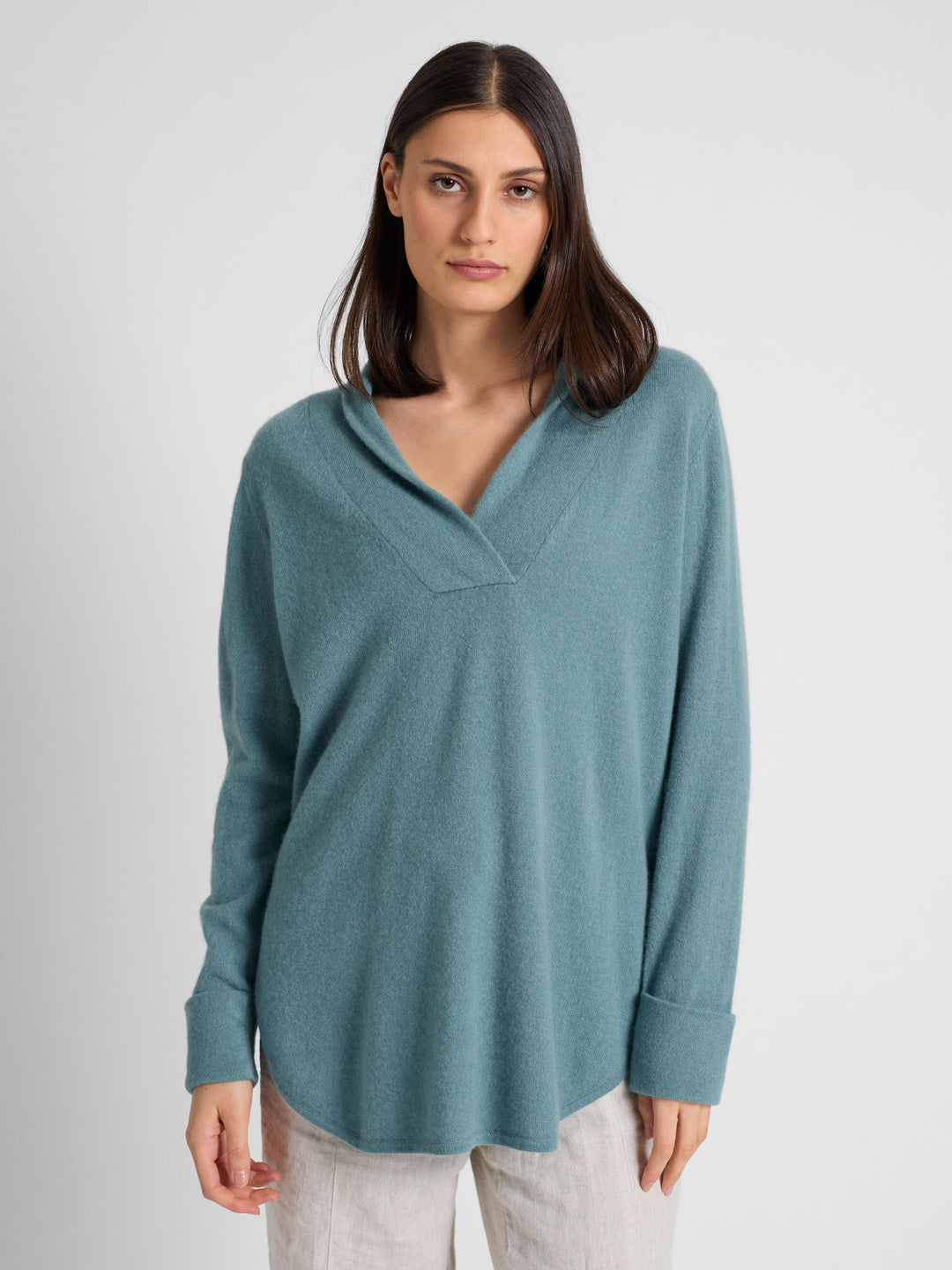 cashmere sweater big shirt in 100% cashmere by Kashmina