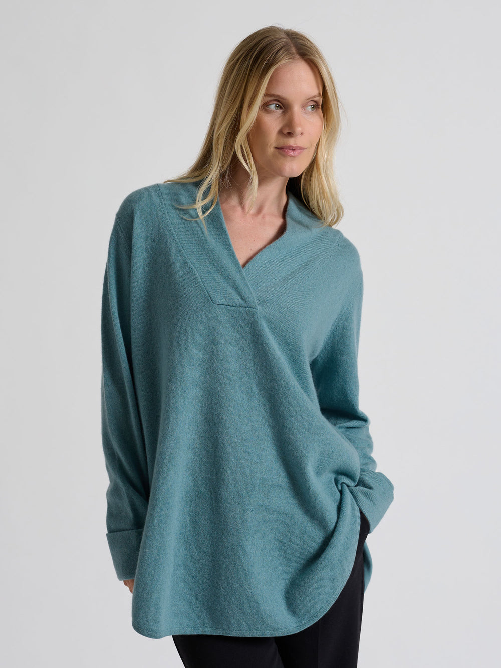 cashmere sweater big shirt in 100% cashmere by Kashmina