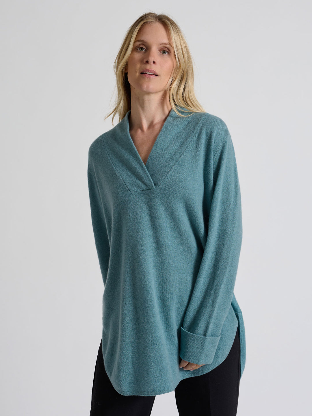 cashmere sweater big shirt in 100% cashmere by Kashmina