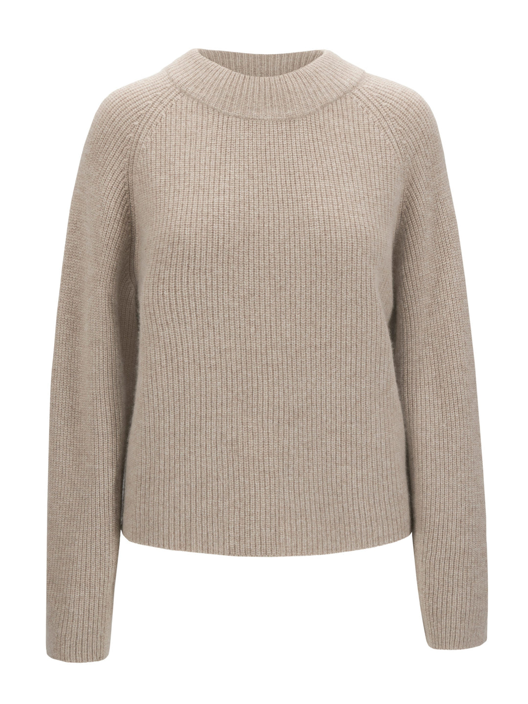 Rib knitted cashmere sweater "Idun" in 100% pure cashmere. Scandinavian design by Kashmina. Color: Toast.