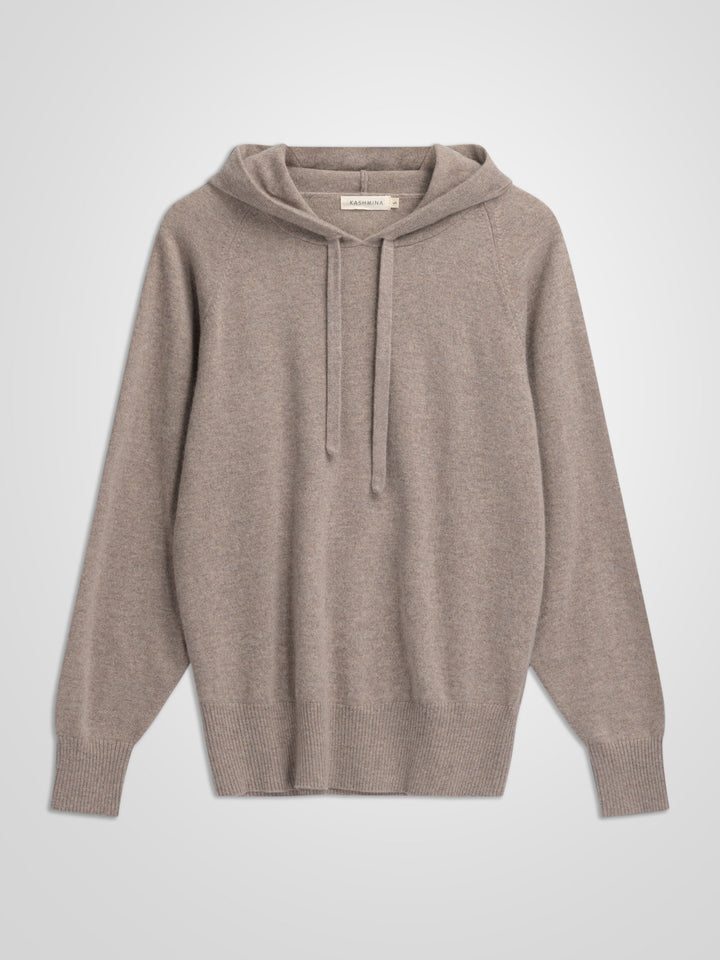 Cashmere hoodie "Lux Hoodie" in 100% pure cashmere. Scandinavian design by Kashmina. Color: Toast.