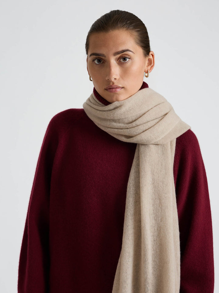 Airy cashmere scarf "Flow" - cream - 100% pure Cashmere - Scandinavian design - Kashmina of Norway