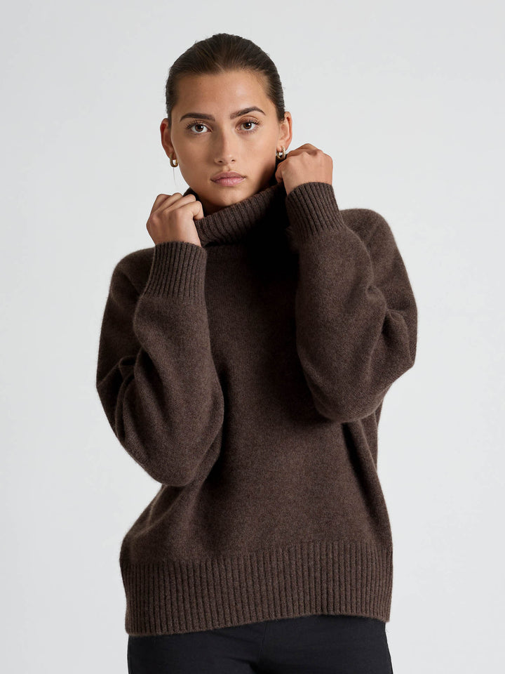 Cashmere sweater "Milano" - Dark brown