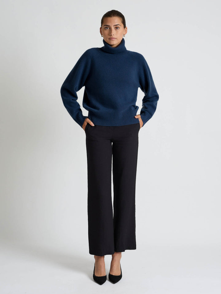 Cashmere sweater "Milano" - mountain blue