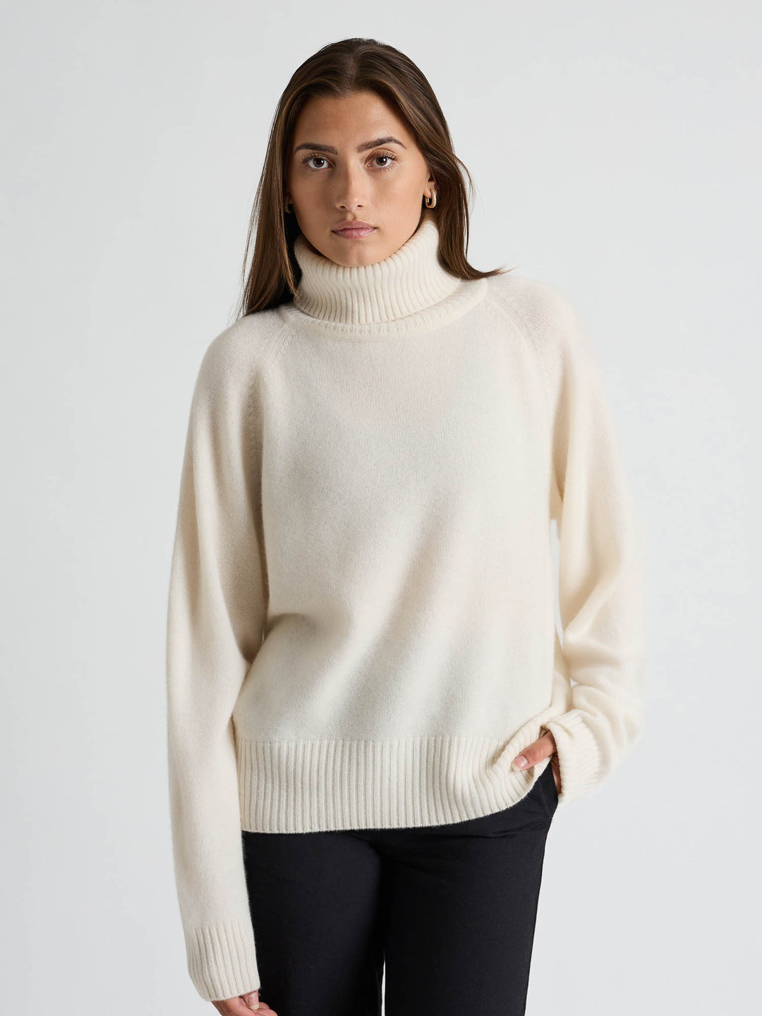 Cashmere sweater "Milano" - white - 100% pure Cashmere - Scandinavian design - Kashmina of Norway