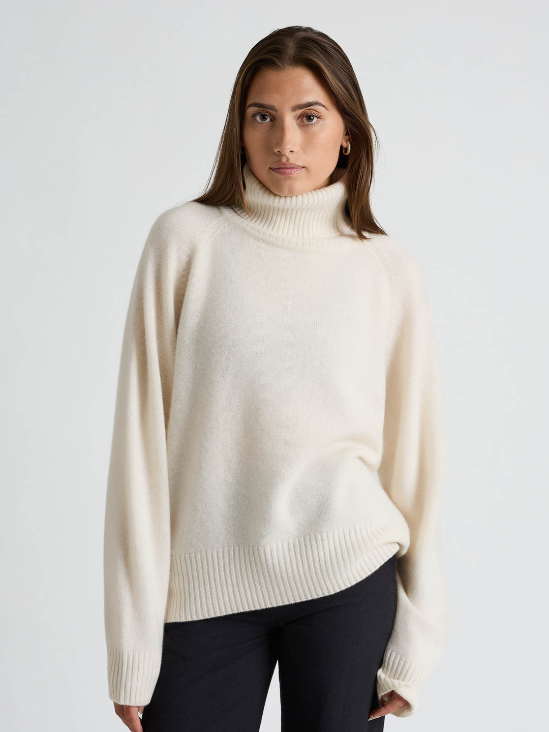 Cashmere sweater "Milano" - white - 100% pure Cashmere - Scandinavian design - Kashmina of Norway