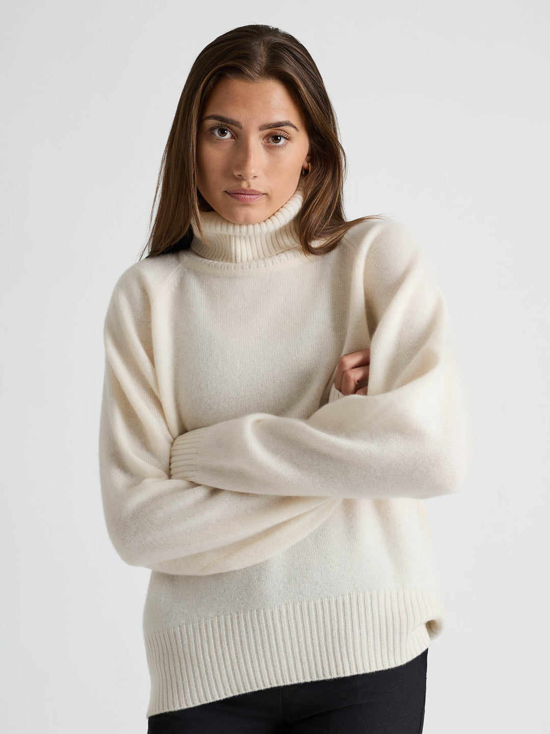Cashmere sweater "Milano" - white - 100% pure Cashmere - Scandinavian design - Kashmina of Norway