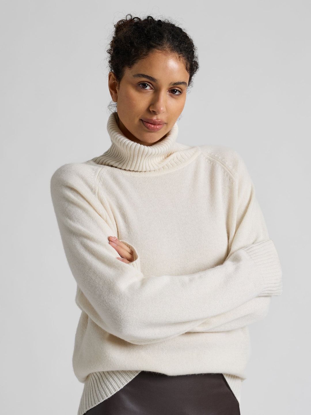 Cashmere sweater "Milano" - white - 100% pure Cashmere - Scandinavian design - Kashmina of Norway