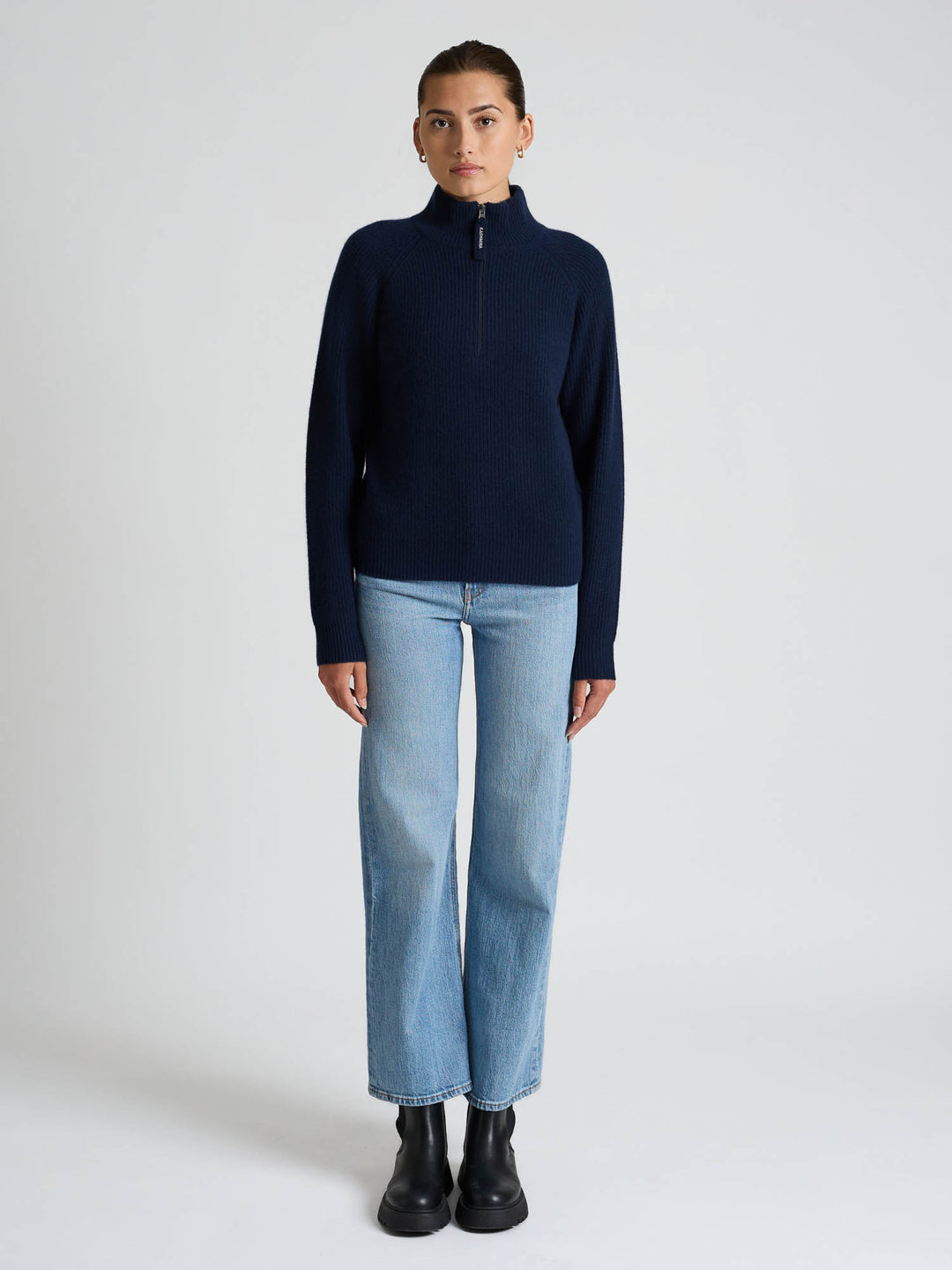 Cashmere sweater "Myra" - Navy