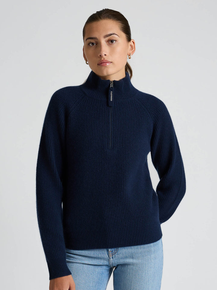 Cashmere sweater "Myra" - Navy