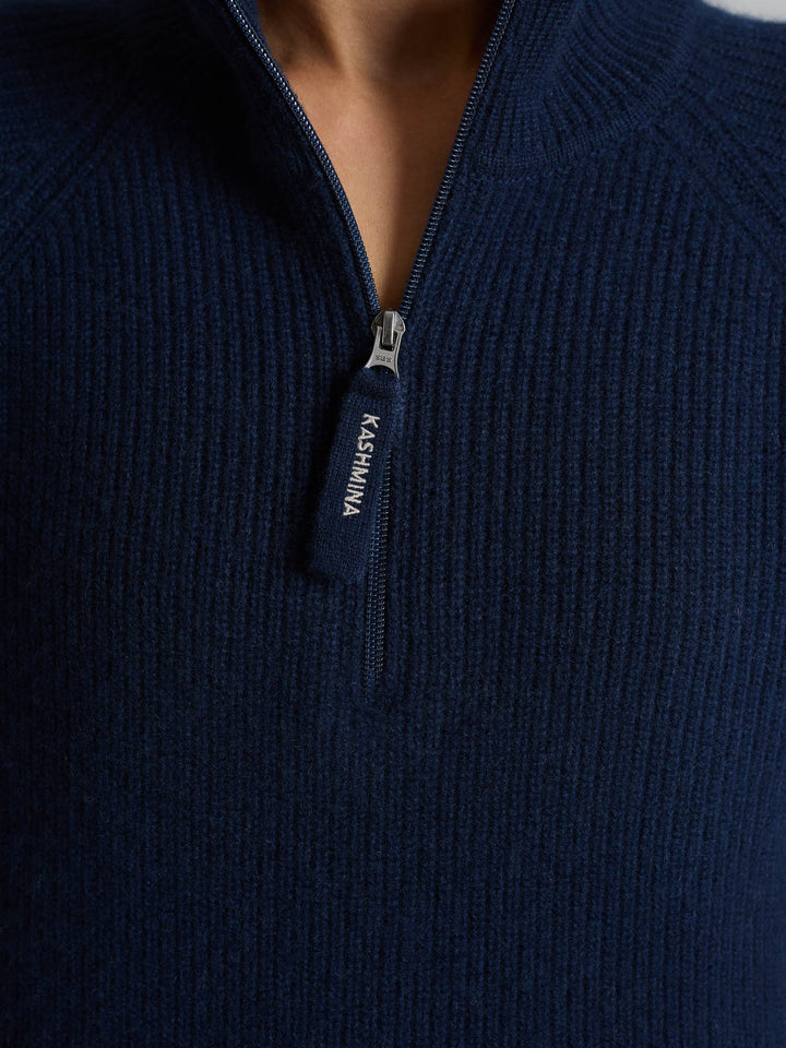 Cashmere sweater "Myra" - Navy