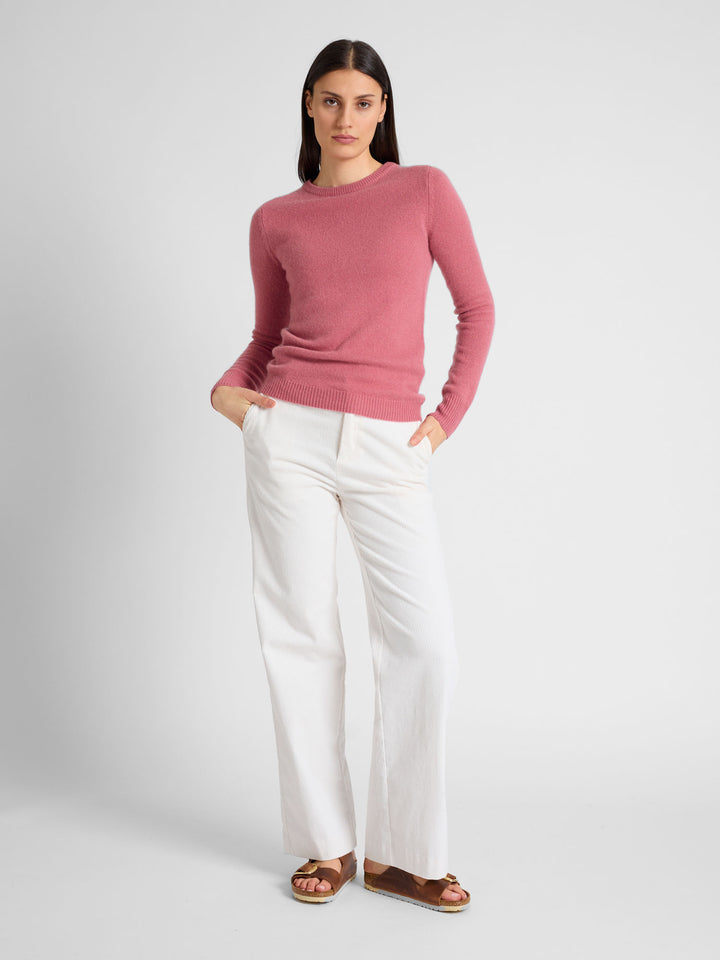 cashmere sweater "Saga", 100% pure cashmere, color Pink Berry, luxury, kashmina norwegian design, sustainable fashion