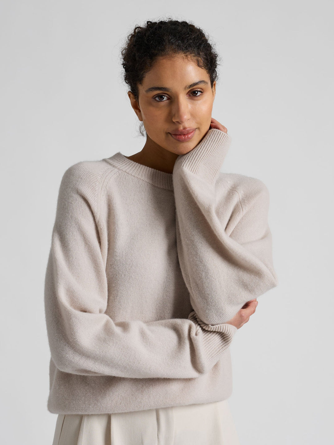 Cashmere sweater "Signy" - Cream - 100% pure Cashmere - Scandinavian design - Kashmina of Norway
