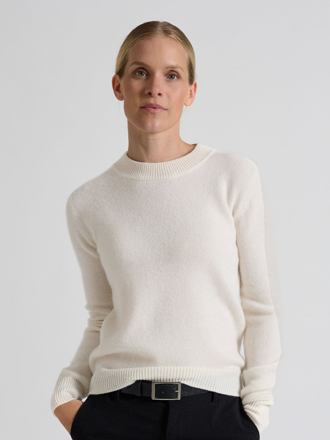 Cashmere sweater "Sofia long" - white - 100% pure Cashmere - Scandinavian design - Kashmina of Norway