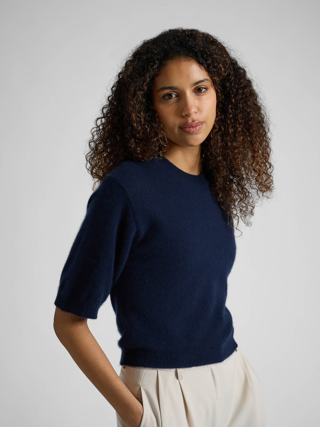 Cashmere sweater "Sval" - Navy - 100% pure Cashmere - Scandinavian design - Kashmina