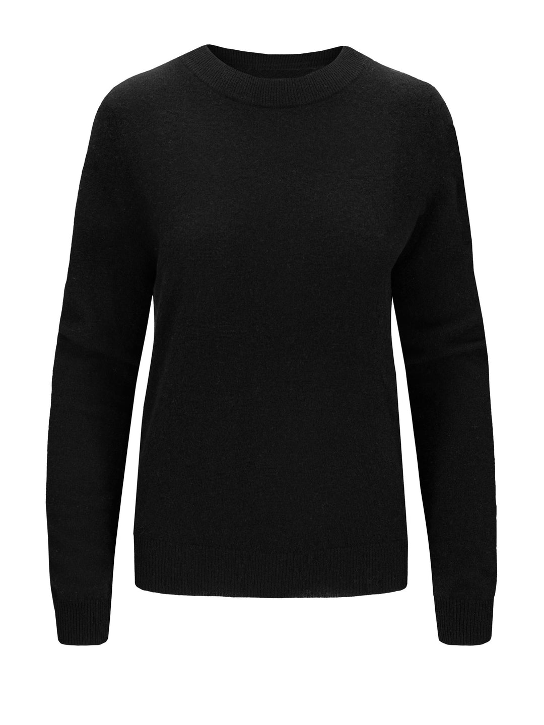 Cashmere sweater "Thora" in 100% pure cashmere. Long sleeves, round neck. Scandinavian design by Kashmina. Color: Black.