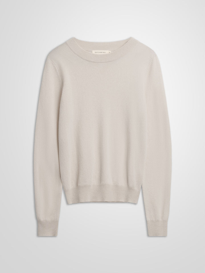 Cashmere sweater "Thora" - cream - 100% pure Cashmere - Scandinavian design - Kashmina of Norway