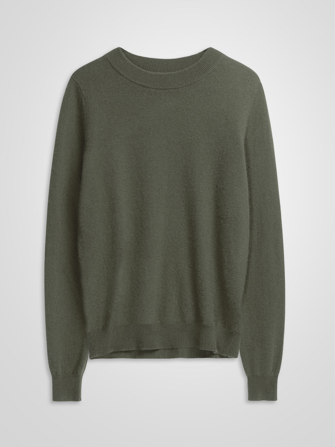 Cashmere sweater "Thora" in 100% pure cashmere. Scandinavian design by Kashmina. Color: Eucalyptus Green.