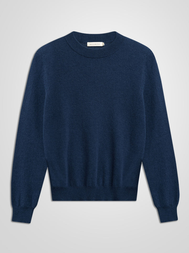 Cashmere sweater "Thora" - mountain blue - 100% pure Cashmere - Scandinavian design - Kashmina of Norway