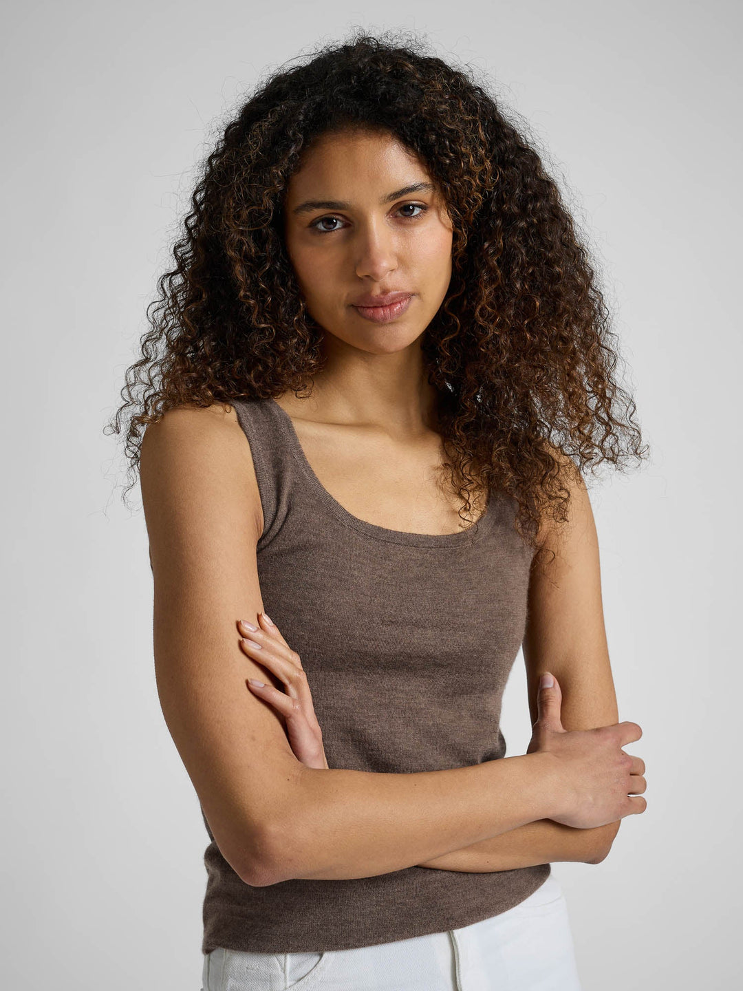 Cashmere top "Skin" - dark toast - 100% pure Cashmere - Scandinavian design - Kashmina of Norway