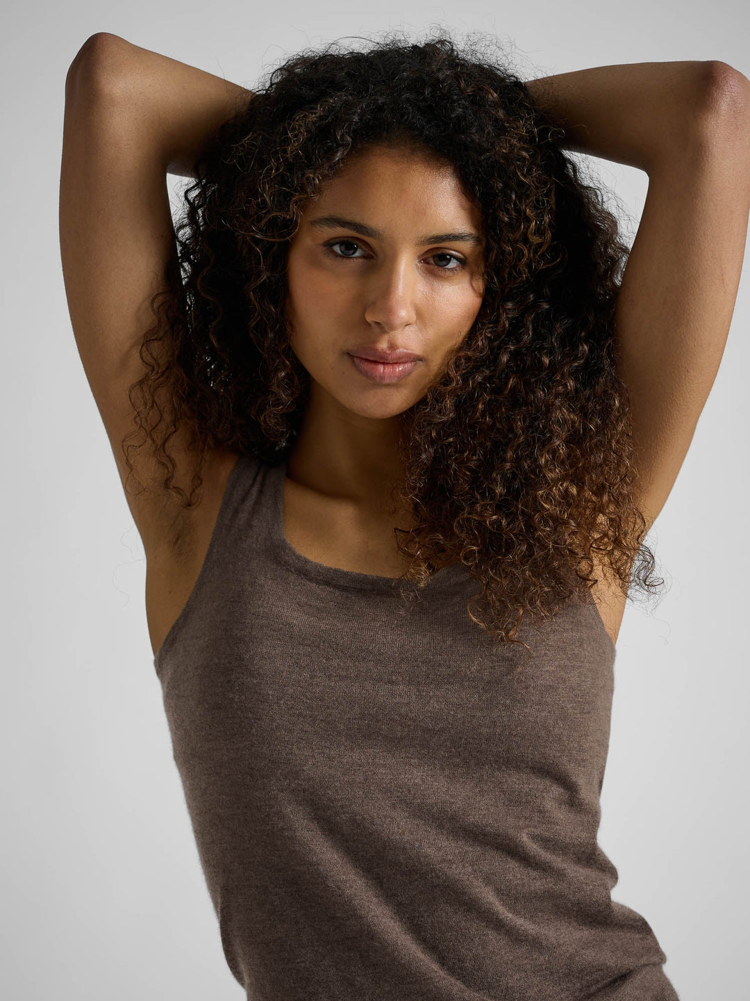 Cashmere top "Skin" - dark toast - 100% pure Cashmere - Scandinavian design - Kashmina of Norway