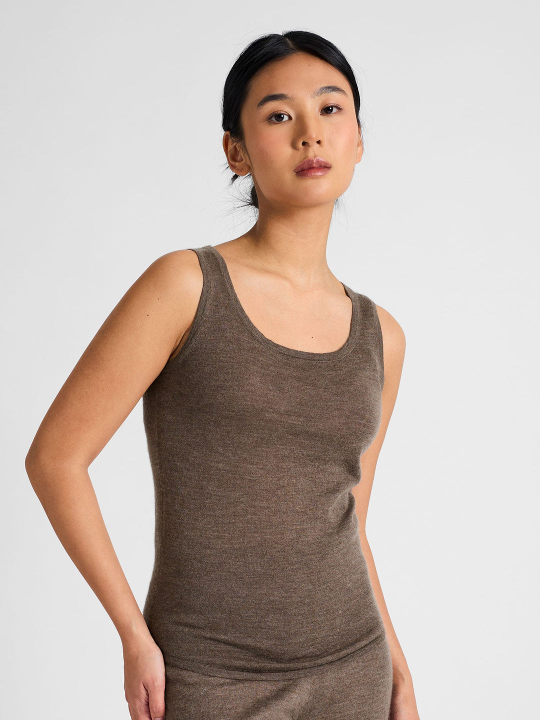 Cashmere top "Skin" - dark toast - 100% pure Cashmere - Scandinavian design - Kashmina of Norway