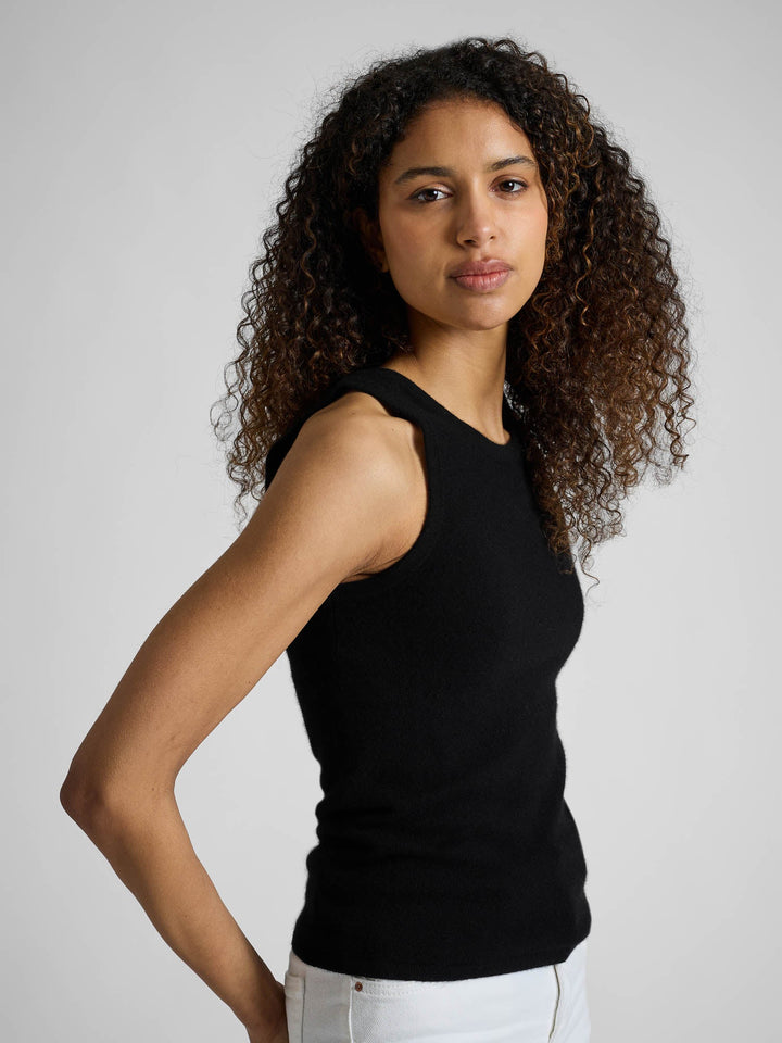 Cashmere singlet "Tyra" - black - 100% pure Cashmere - Scandinavian design - Kashmina of Norway