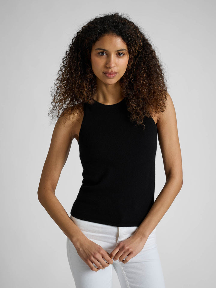 Cashmere singlet "Tyra" - black - 100% pure Cashmere - Scandinavian design - Kashmina of Norway