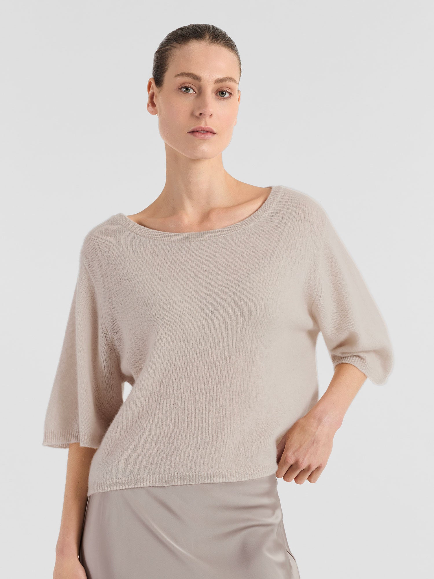 Cashmere FINE QUALITY  スイス製　茶ケープ　カシミヤ60% Settefili Cashmere（セッテフィーリ カシミア）｜Settefili